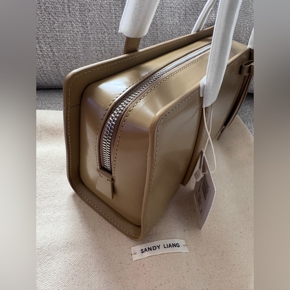 Sandy Liang Recital Bag In Taupe Leather New With Tag - Picture 5 of 11